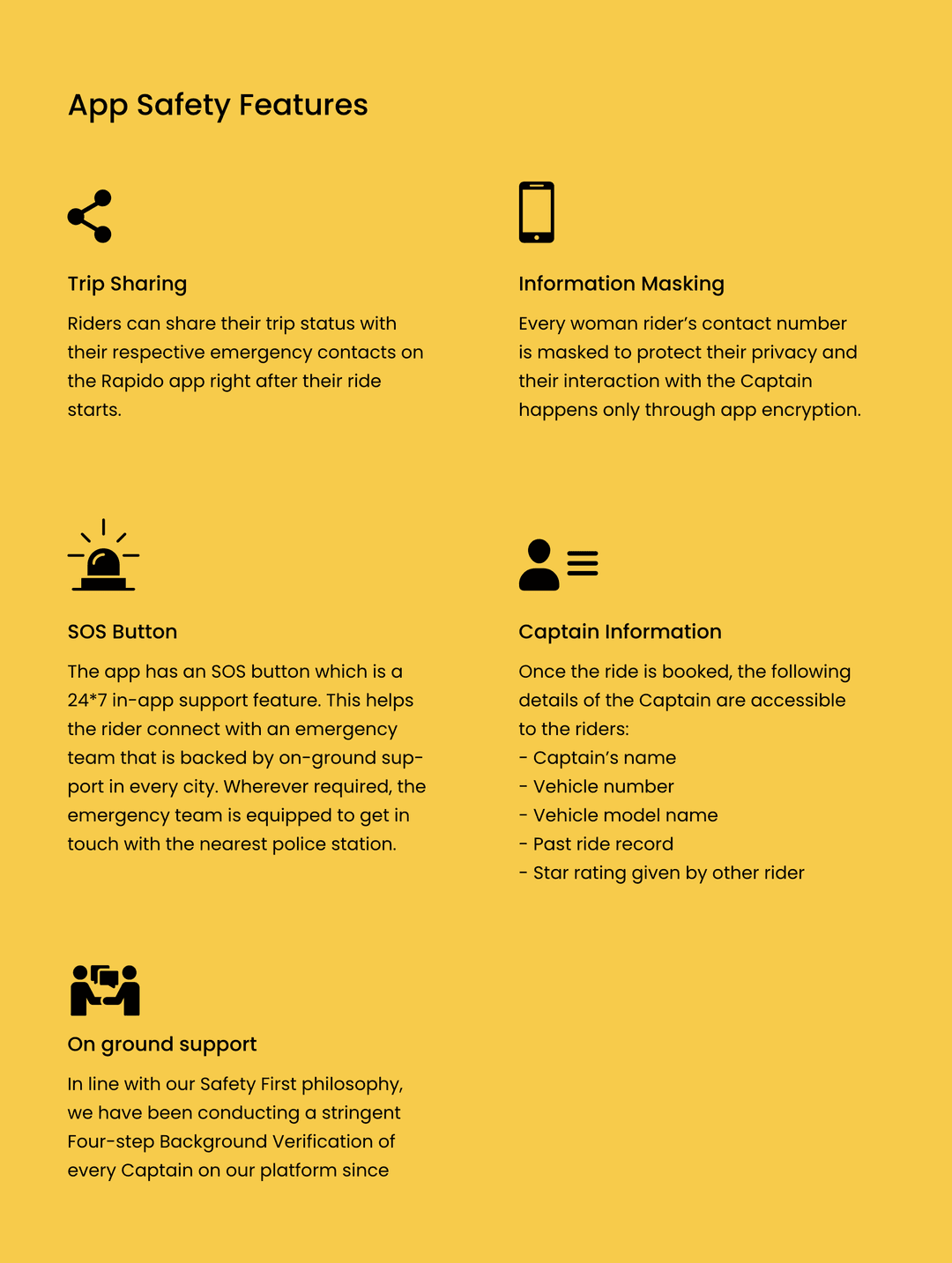 Safety Features for Customers